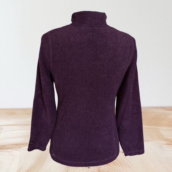 ALPS Deep Pile Purple Fleece 1/4 Zip Sweater Top Sz S Womens Ski Board Outdoors - Picture 5 of 8